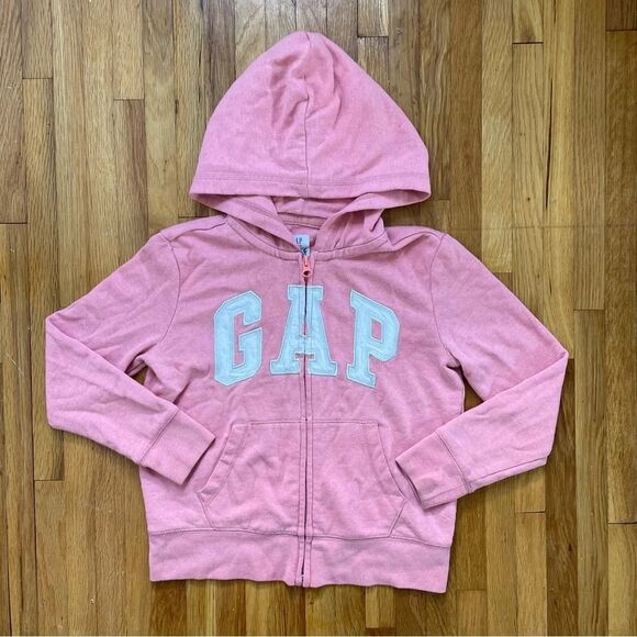 GAP Other - 4/$25 Gap Logo Zip Up Hoodie Sweatshirt Girls Size Medium 8 Coral Pink